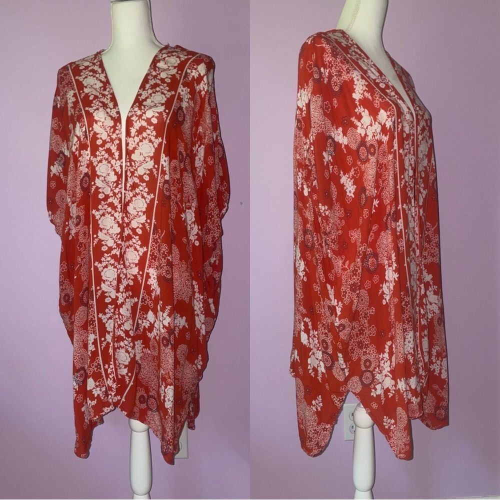 Angie Boho Ruana L Open Front Longline Cardigan Shawl Wrap